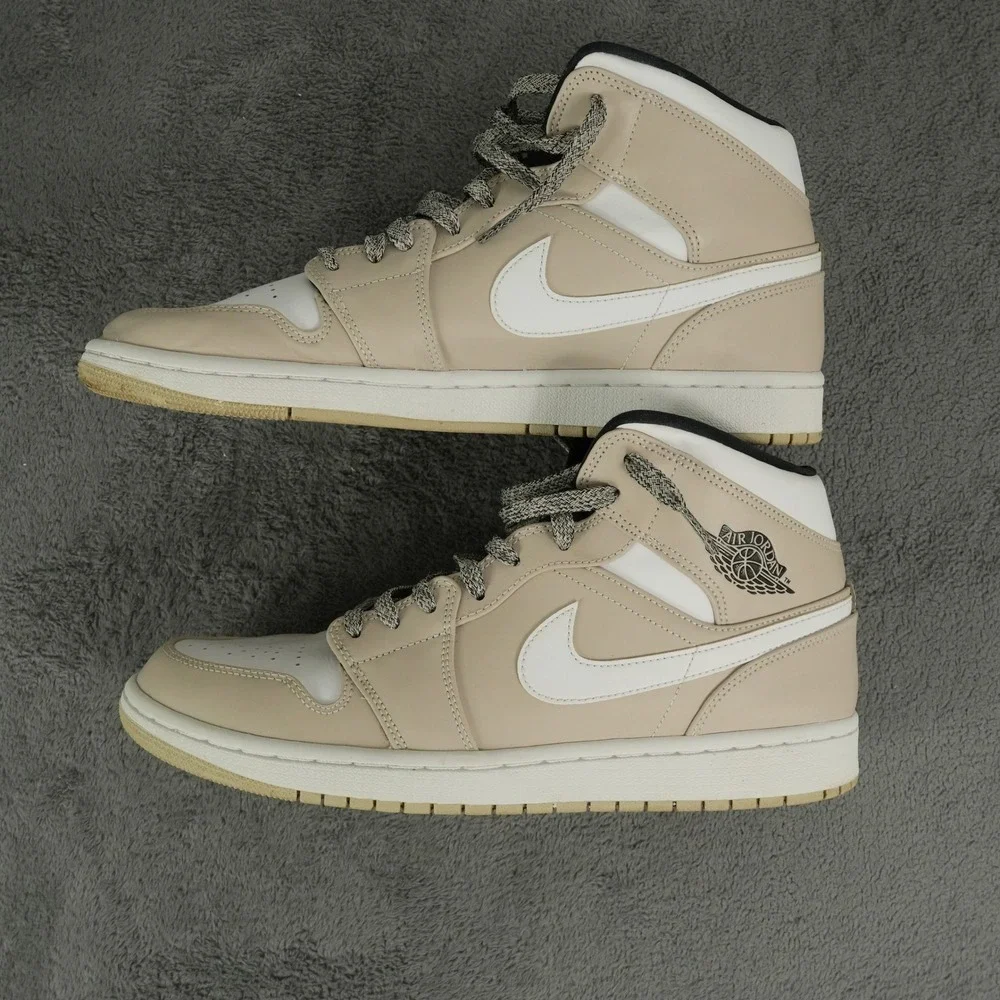 Jordan Air Jordan 1 Mid Mens 11.5 Desert Sand Nike Basketball Shoe 554724-047
